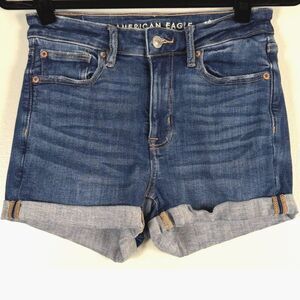 American Eagle Shorts Womens 2 Blue Next Level Stretch Cuffed Denim